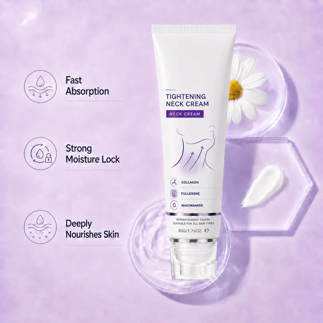 ✨Instant Neck Lift Cream — 🧴 Infused with Retinol & Hyaluronic Acid | Firms the Neck, Reduces Wrinkles & Double Chin