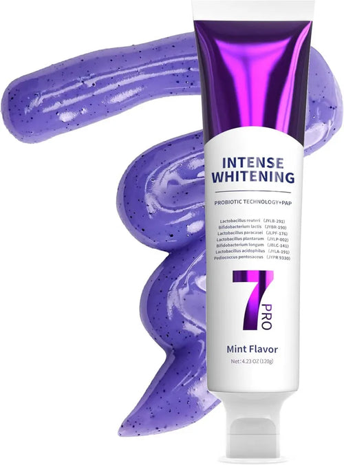 New 7-Pro Intensive Toothpaste features upgraded purple probiotic formula for deep enamel repair and long-lasting freshness