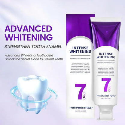 New 7-Pro Intensive Toothpaste features upgraded purple probiotic formula for deep enamel repair and long-lasting freshness